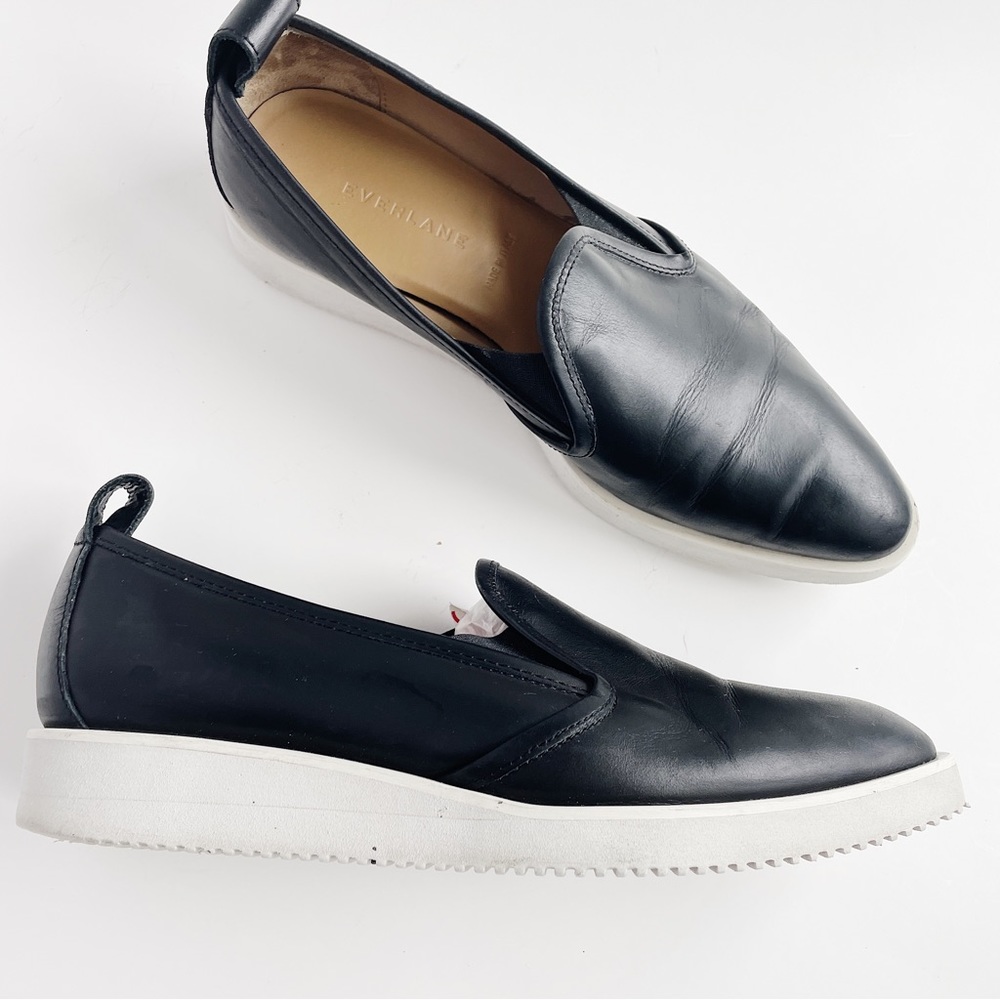 Everlane Black Leather Street Shoe Loafer pointy-toe Slip-on 8.5
